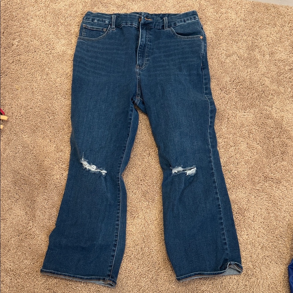 Express Women's Straight Leg Jeans in Dark Blue - Picture 1 of 3